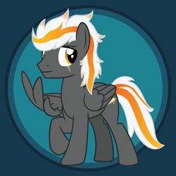 Size: 2084x2084 | Tagged: safe, artist:captshowtime, oc, oc only, oc:wyngs triumphant, pegasus, pony, commission, custom, digital art, icon, irl, male, photo, scar, simple background, smiling, smirk, solo, stallion, toy, vector, wings