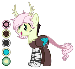 Size: 2116x1941 | Tagged: safe, artist:sweet-psycho-uwu, oc, oc only, oc:broken flower, hybrid, color palette, female, interspecies offspring, offspring, open mouth, parent:discord, parent:fluttershy, parents:discoshy, simple background, solo, transparent background