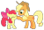 Size: 2542x1734 | Tagged: safe, artist:sonofaskywalker, derpibooru import, apple bloom, applejack, earth pony, pony, going to seed, adorabloom, apple sisters, boop, cowboy hat, cute, filly, hat, siblings, simple background, sisters, smiling, stetson, transparent background, vector