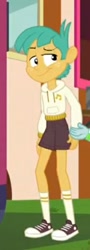 Size: 246x680 | Tagged: safe, screencap, snails, snips, better together, equestria girls, lost and pound, clothes, converse, freckles, legs, male, offscreen character, shoes, shorts, sneakers, socks