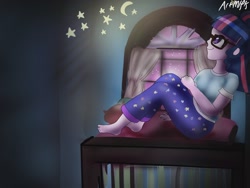 Size: 2048x1536 | Tagged: safe, artist:artmlpk, sci-twi, twilight sparkle, equestria girls, barefoot, bedroom, cute, feet, photo, stars