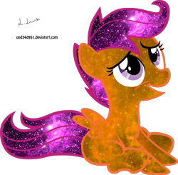Size: 2500x2449 | Tagged: safe, artist:und34d951, scootaloo, pony, solo, space