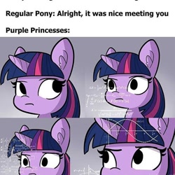 Size: 480x480 | Tagged: safe, artist:tjpones, edit, twilight sparkle, twilight sparkle (alicorn), alicorn, pony, cropped, cute, female, mare, math lady meme, meme