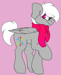 Size: 1584x1946 | Tagged: safe, artist:spoopygander, oc, oc:snoviee, pegasus, pony, closed wing, clothes, cute, cutie mark, glasses, looking at you, male, raised hoof, scarf, smiling, stallion, unshorn fetlocks