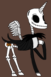 Size: 578x876 | Tagged: safe, artist:logan jones, alicorn, pony, bone, brown background, jack skellington, male, ponified, simple background, skeleton, the nightmare before christmas