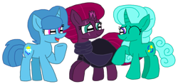 Size: 1347x634 | Tagged: safe, artist:徐詩珮, fizzlepop berrytwist, glitter drops, spring rain, tempest shadow, pony, unicorn, broken horn, clothes, cute, female, glitterbetes, glittershadow, horn, lesbian, mare, polyamory, scarf, shipping, simple background, springbetes, springdrops, springshadow, springshadowdrops, tempestbetes, transparent background