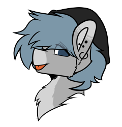 Size: 3500x3641 | Tagged: safe, artist:sailor, oc, oc only, oc:paloris, earth pony, pony, bush, colored, commission, ear piercing, flat colors, piercing, simple background, tongue out, transparent background