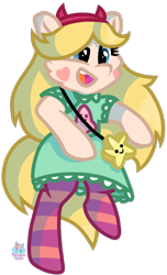 Size: 709x1165 | Tagged: safe, artist:rainbow eevee, pony, clothes, dress, female, open mouth, ponified, simple background, solo, star butterfly, star vs the forces of evil, transparent background