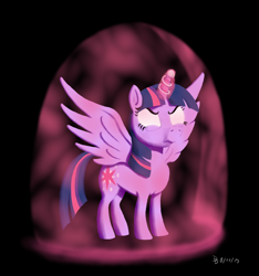 Size: 1918x2048 | Tagged: safe, artist:darkdabula, twilight sparkle, twilight sparkle (alicorn), alicorn, pony, magic, shield, solo, wings