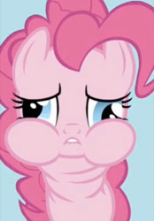 Size: 828x1189 | Tagged: safe, screencap, pinkie pie, earth pony, pony, read it and weep, cropped, derp, faic, puffy cheeks, solo