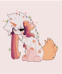 Size: 1024x1210 | Tagged: safe, artist:little-sketches, oc, oc only, oc:ayaka, pony, unicorn, alternate design, bandaid, chest fluff, crying, female, injured, mare, ponified, scar, solo, species swap