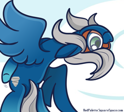 Size: 967x874 | Tagged: safe, artist:redpalette, oc, pegasus, pony, blue, cute, female, flying, goggles, mare