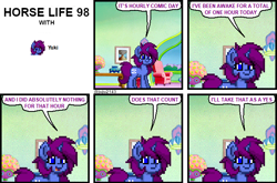 Size: 640x422 | Tagged: safe, artist:juju2143, oc, oc:yuki kagayaki, pony, unicorn, horse life 98, hourly comic day, microsoft comic chat, pony town