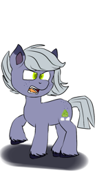 Size: 675x1200 | Tagged: safe, limestone pie, earth pony, angry, cloven hooves, colored hooves, colored pupils, fangs, freckles, open mouth, simple background, white background