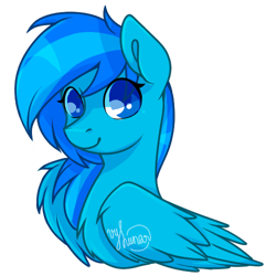 Size: 500x500 | Tagged: safe, artist:thanhvy15599, oc, oc only, pegasus, pony, blue, blue eyes, bust, pegasus oc, raffle winner, simple background, solo, transparent background