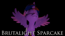Size: 1334x750 | Tagged: safe, artist:theinvertedshadow, twilight sparkle, twilight sparkle (alicorn), alicorn, pony, 3d, brutalight sparcake, character introduction, elements of insanity, female, full name, introduction, mare, name, namesake, solo, source filmmaker, spread wings, union of the elements of insanity, wings