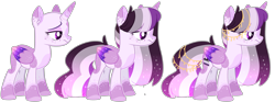 Size: 5519x2064 | Tagged: safe, artist:luqella, oc, oc:lavender lust, alicorn, pony, bald, female, high res, mare, parent:twilight sparkle, parents:canon x oc, simple background, solo, transparent background, two toned wings, wings