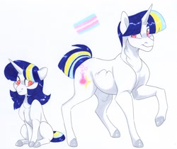 Size: 3372x2826 | Tagged: safe, artist:frozensoulpony, oc, oc:astral allegory, pony, unicorn, colt, male, offspring, parent:comet tail, parent:twilight sparkle, parents:cometlight, stallion, traditional art