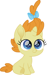 Size: 934x1500 | Tagged: safe, artist:cloudyglow, pumpkin cake, pony, unicorn, baby, baby pony, cute, eyelashes, female, hooves, pumpkinbetes, simple background, smiling, transparent background