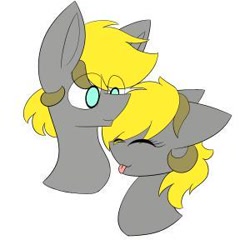 Size: 300x300 | Tagged: safe, artist:crazysketch101, oc, oc only, oc:snuggie, oc:snuggle, simple background, tongue out, twins, white background