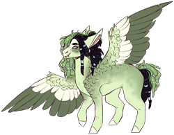 Size: 2794x2175 | Tagged: safe, artist:sleepy-nova, oc, oc:dandelion, pegasus, pony, colored wings, magical lesbian spawn, male, multicolored wings, offspring, parent:songbird serenade, parent:tree hugger, parents:songhugger, simple background, solo, stallion, transparent background, wings