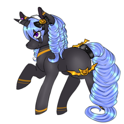 Size: 500x500 | Tagged: safe, artist:-censored-, oc, oc only, bat, pony, unicorn, horn, medal, raised hoof, simple background, solo, unicorn oc, white background