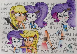 Size: 1280x899 | Tagged: safe, artist:starshineraincloud, applejack, rarity, better together, equestria girls, rollercoaster of friendship, spring breakdown, cute, female, jackabetes, lesbian, raribetes, rarijack, shipping