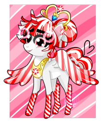 Size: 327x383 | Tagged: safe, artist:rosebud1903, oc, oc only, oc:peppermint kane, alicorn, pony, clothes, crown, female, jewelry, mare, regalia, socks, solo, striped socks