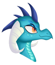 Size: 1739x2081 | Tagged: safe, artist:tonyseil, princess ember, dragon, bust, dragoness, female, portrait, profile, simple background, solo, transparent background