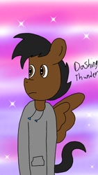 Size: 720x1280 | Tagged: safe, artist:dashing thunder, oc, oc:dashing thunder, anthro, pegasus, beginner artist, digital art, solo