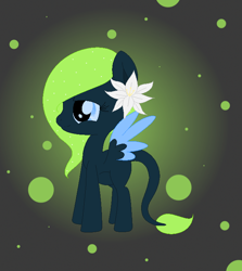 Size: 646x724 | Tagged: safe, artist:nanobun, oc, oc:night blooming, pegasus, pony, female, flower, pregnant