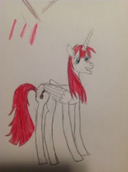 Size: 1936x2592 | Tagged: safe, oc, oc only, oc:fausticorn, alicorn, pony, solo, traditional art