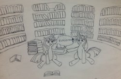 Size: 995x653 | Tagged: safe, artist:dragoon32, twilight sparkle, unicorn twilight, pony, unicorn, book, bookshelf, twolight