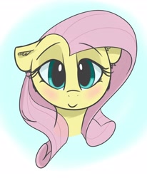 Size: 2550x3100 | Tagged: safe, artist:zzzsleepy, fluttershy, pegasus, pony, blushing, bust, cute, ear fluff, female, floppy ears, high res, looking at you, mare, portrait, shyabetes, simple background, smiling, solo
