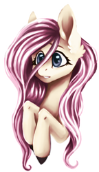 Size: 1024x1775 | Tagged: safe, artist:aineveri, artist:ashen-soul, fluttershy, pegasus, pony, bust, cute, ear fluff, female, mare, shyabetes, simple background, solo, stray strand, transparent background, white outline