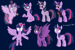 Size: 3000x2000 | Tagged: artist needed, safe, mean twilight sparkle, sci-twi, twilight sparkle, twilight sparkle (alicorn), alicorn, bat pony, bat pony alicorn, pony, unicorn, better together, equestria girls, spring breakdown, the mean 6, alicorn amulet, bat ponified, blank eyes, clone, deviantart, element of generosity, element of honesty, element of kindness, element of laughter, element of loyalty, element of magic, elements of harmony, equestria girls ponified, ethereal mane, glowing eyes, multeity, purple background, race swap, self ponidox, simple background, sparkle sparkle sparkle, starry mane, treelight sparkle, twibat, twolight, unicorn sci-twi, vector