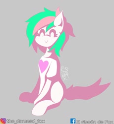 Size: 857x932 | Tagged: safe, artist:thedamneddarklyfox, oc, oc:happy hearth, earth pony, pony, clothes, cute, eyes closed, female, happy, heart, mare, simple background, smiling, smiling at you, solo