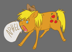 Size: 1097x795 | Tagged: safe, anonymous artist, derpibooru import, applejack, earth pony, pony, /mlp/, 4chan, drawthread, solo, speech bubble, text, wat