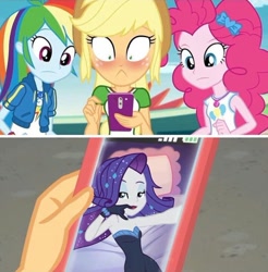 Size: 722x733 | Tagged: safe, edit, edited screencap, screencap, applejack, fluttershy, pinkie pie, rarity, better together, equestria girls, rollercoaster of friendship, the other side, adorasexy, cute, female, lesbian, rarijack, sexy, shipping