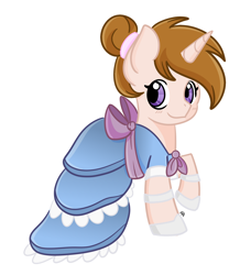 Size: 1752x2012 | Tagged: safe, artist:redpalette, oc, oc:white shield, pony, unicorn, bow, clothes, crossdressing, crossover, dress, male, solo, stallion