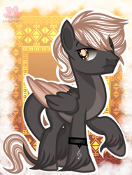 Size: 1398x1852 | Tagged: safe, artist:domina-venatricis, oc, oc:raymi katari, pegasus, pony, male, solo, stallion, two toned wings, wings