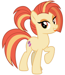 Size: 2800x3200 | Tagged: safe, artist:cheezedoodle96, shimmy shake, earth pony, pony, 2 4 6 greaaat, .svg available, female, looking at you, mare, ponytail, raised hoof, simple background, smiling, solo, svg, tongue out, transparent background, vector