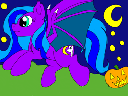 Size: 1024x768 | Tagged: safe, oc, oc:ghost moon, bat pony, halloween, holiday