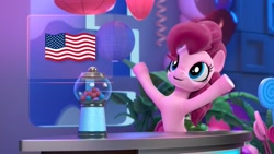 Size: 1920x1080 | Tagged: safe, pinkie pie, pony, hello pinkie pie, flag, official, united states