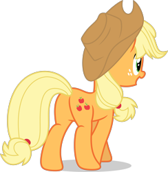 Size: 5000x5117 | Tagged: safe, artist:luckreza8, applejack, earth pony, pony, the beginning of the end, .svg available, absurd resolution, applejack's hat, butt, cowboy hat, female, hat, mare, plot, simple background, solo, transparent background, vector