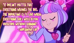 Size: 1200x708 | Tagged: safe, supernova zap, better together, equestria girls, sunset's backstage pass!, engrish, female, quote, words of wisdom