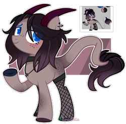Size: 2313x2273 | Tagged: safe, artist:2pandita, oc, earth pony, pony, female, horns, mare, simple background, solo, transparent background