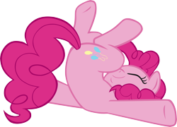 Size: 6332x4561 | Tagged: safe, artist:memnoch, derpibooru import, pinkie pie, earth pony, pony, absurd resolution, cute, diapinkes, eyes closed, legs in air, simple background, solo, transparent background, vector