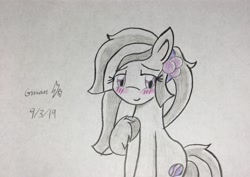 Size: 2164x1536 | Tagged: safe, artist:gamerblitz77, marble pie, pony, cute, hand drawing, original art, traditional art