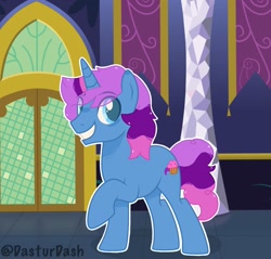 Size: 2024x1935 | Tagged: safe, artist:dasturdash, oc, oc:dusk pie, pony, unicorn, base used, magical lesbian spawn, male, offspring, parent:pinkie pie, parent:twilight sparkle, parents:twinkie, solo, stallion